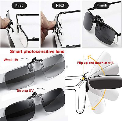 ΠΡΟΣΘΕΤΑ ΓΥΑΛΙΑ ΗΛΙΟΥ POLARIZED CLIP ON - UV 400 Μαυρο με κλιπ