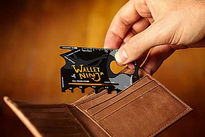 WALLET NINJA - Πολυεργαλειο 18 σε 1 - Χωράει σε κάθε πορτοφόλι !!