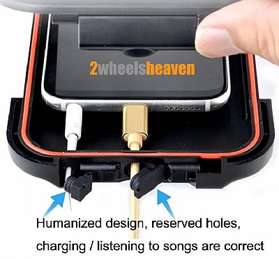 Βαση Κινητου Αδιαβροχη - Μηχανης & Scooter για Τιμονι 22 - 28 mm σε Μαυρο Χρωμα