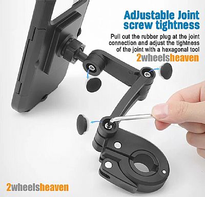 Βαση Κινητου Αδιαβροχη - Μηχανης & Scooter για Τιμονι 22 - 28 mm σε Μαυρο Χρωμα