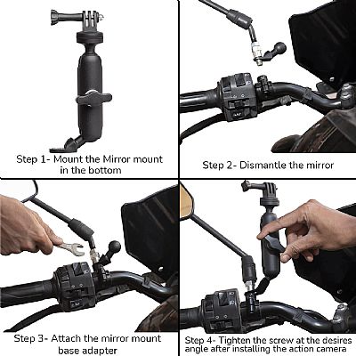 MOTOWOLF ΒΑΣΗ ΚΑΘΡΕΠΤΗ για ACTION CAM / Go Pro