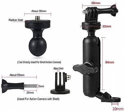 MOTOWOLF ΒΑΣΗ ΚΑΘΡΕΠΤΗ για ACTION CAM / Go Pro