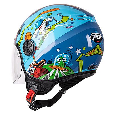 PILOT Fazer Παιδικο Jet Κρανος σε Μπλε Χρωμα με Σχεδια