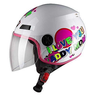 PILOT Fazer Παιδικο Jet Κρανος σε Ροζ Χρωμα με Σχεδια