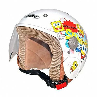 CORSA Παιδικο Jet Κρανος Μηχανης με Σχεδιο Μπομπ Σφουγγαρακης