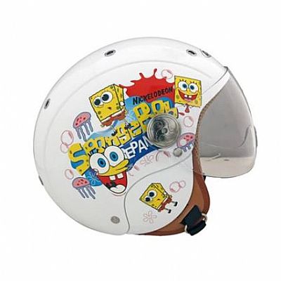 CORSA Παιδικο Jet Κρανος Μηχανης με Σχεδιο Μπομπ Σφουγγαρακης