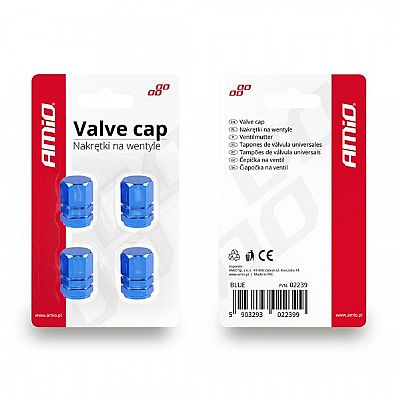 KΑΠΑΚΙΑ ΒΑΛΒΙΔΑΣ ΑΛΟΥΜΙΝΙΟΥ ΤΗΣ AMIO - 3 ΧΡΩΜΑΤΑ ( ΚΟΚΚΙΝΟ - ΜΠΛΕ - ΑΣΗΜΙ ) 4 τεμαχια