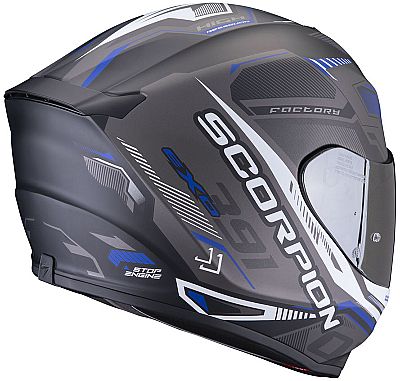 SCORPION EXO-391 HAUT MAT BLACK SILVER BLUE