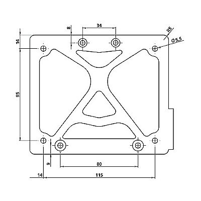 ΒΑΣΗ ΠΙΝΑΚΙΔΑΣ ( ΤΟΠΟΘΕΤΗΣΗ ΣΤΟ ΠΛΑΙ ) ΓΙΑ SCOOTER 115 x 95 mm 