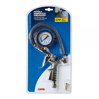 LAMPA Μανομετρο ΕΛΑΣΤΙΚΩΝ με πιστολι 15 BAR / 220 PSI